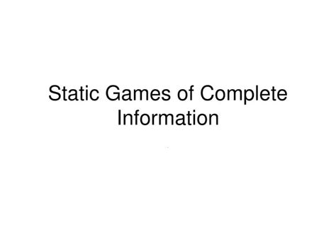 complete information game
